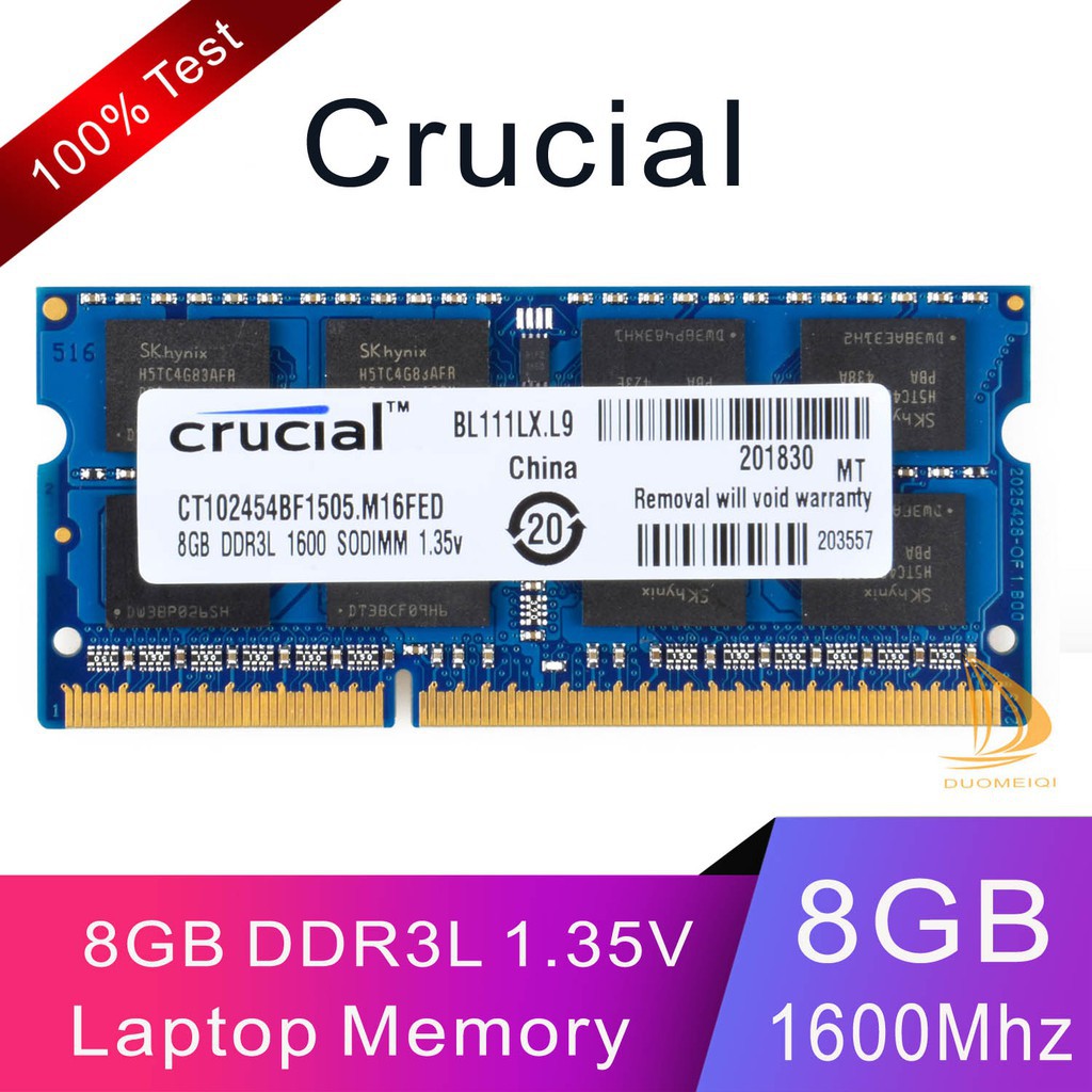 Crucial 8gb Ddr3l-1600 Sodimm Crucial 8GB DDR3L-1600MHz PC3L-12800S SODIMM Laptop Memory RAM - 204-Pin, 1.35V, Non-ECC 8 Gb Ram - Foto 8