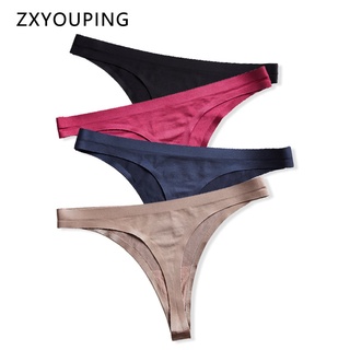 Sport Thong Women Panties Ice Silk G String Seamless Underwear