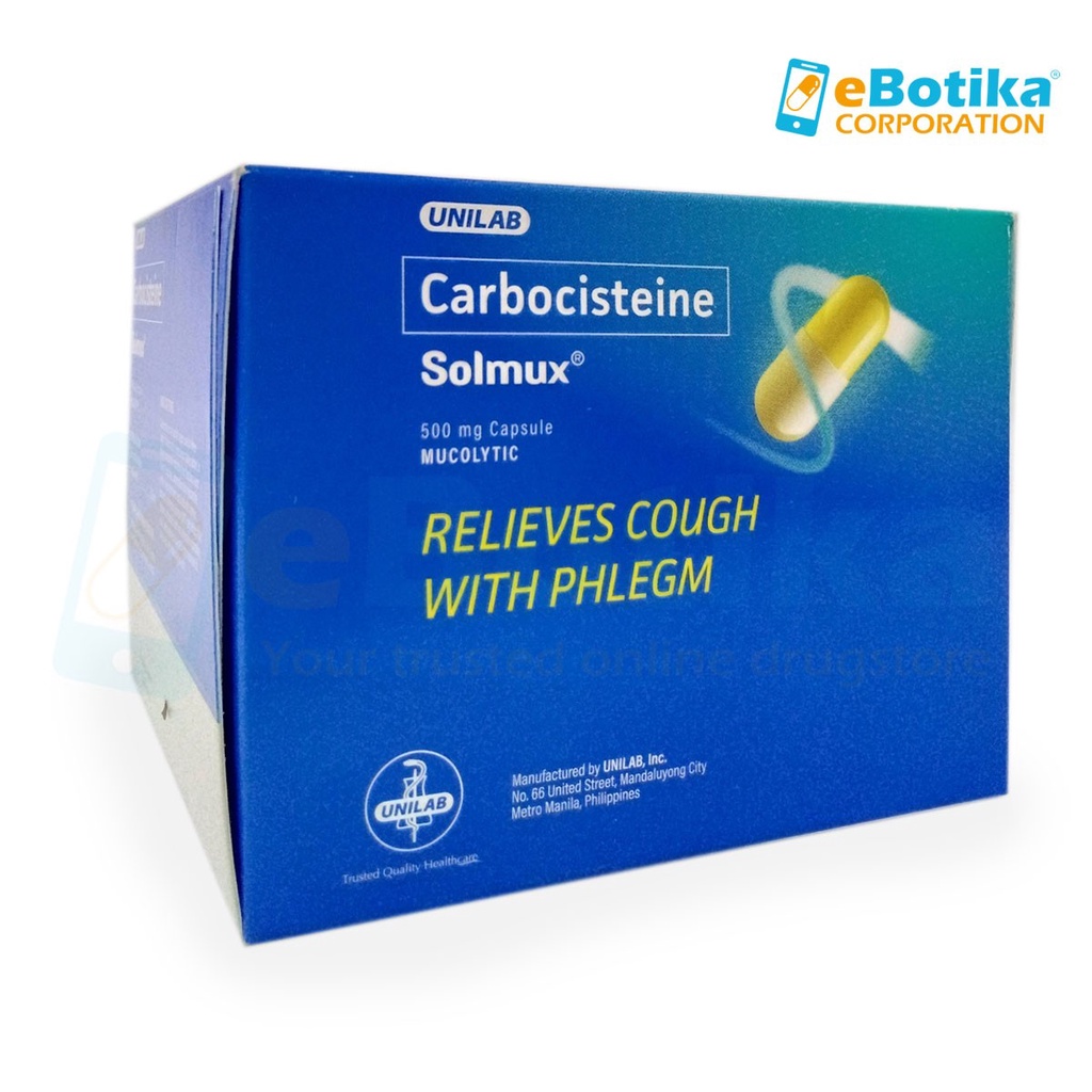 Solmux (Carbocisteine)500mg /For Cough (100pcs Capsule/per Box ...