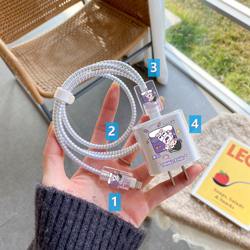 4 in 1 Charger Case for 20W 18W Fast Charging Adapter Cute Astronaut ...