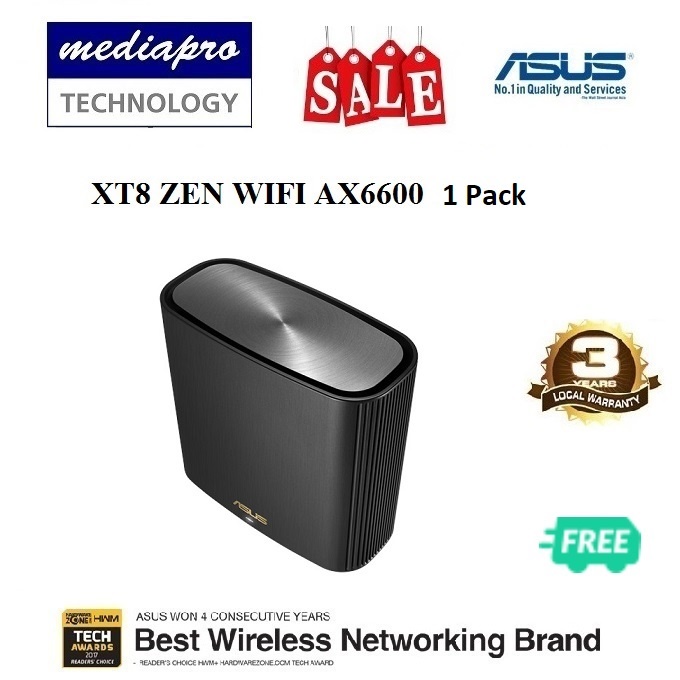 WSPH ASUS XT8 ZEN AX WIFI AX6600 Tri Band AiMesh WiFi system Pack of 1