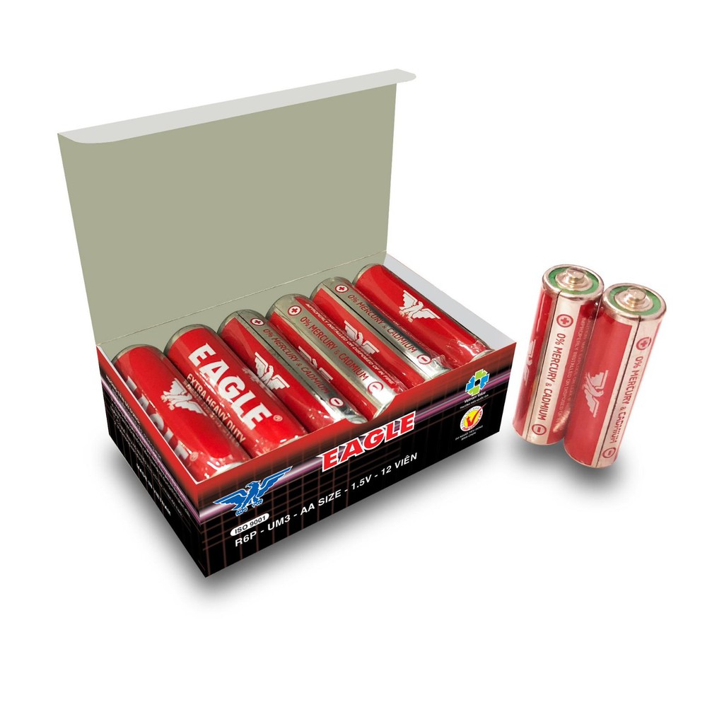 12pcs Pinaco Eagle AA Extra Heavy Duty Battery | Shopee Philippines