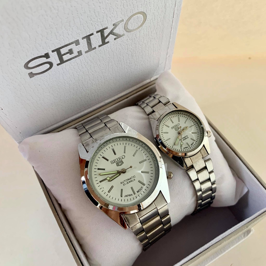 Buy 1 Take 1 SEIKO 5 Waterproof Couple Watch 18K Gold Watch for Women and Men Wedding Watch Shopee Philippines