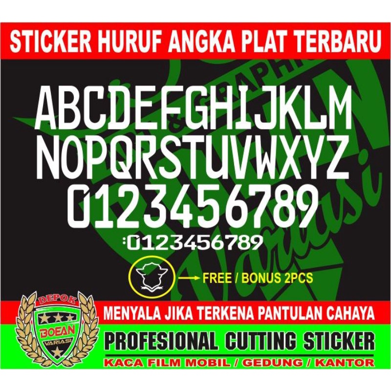 Cutting sticker Letters And Numbers Newest Car Plate 1 SET Front And