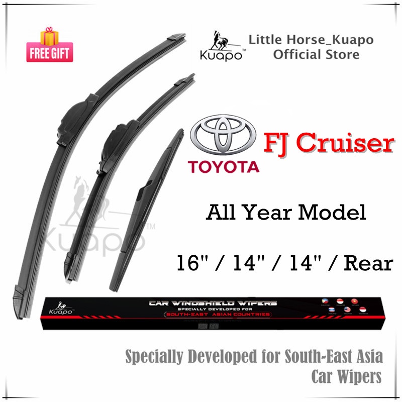 Toyota FJ Cruiser Wiper Blade for All Year Model Car Window Wipers Set (silicone banana Front