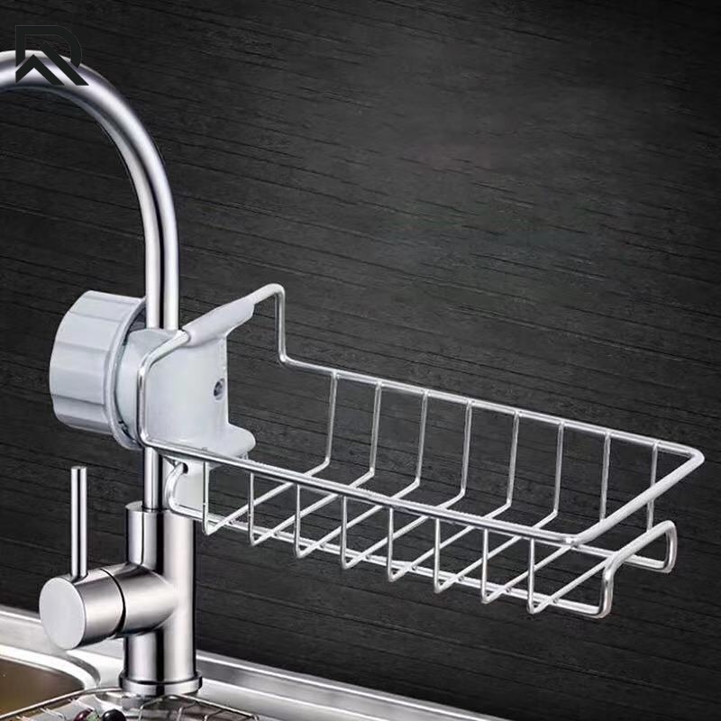 Stainless Steel Kitchen Bathroom Sink Storage Shelves Racks Faucet ...