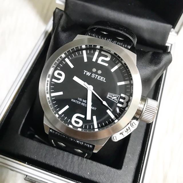 TW Steel Men s Canteen 45mm Leather Watch TW2 Shopee Philippines