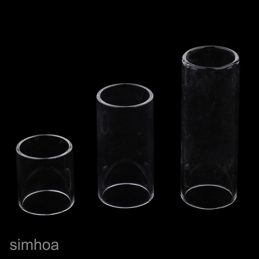 3pcs Clear Glass Slide Bottleneck Slide Set for Acoustic Electric