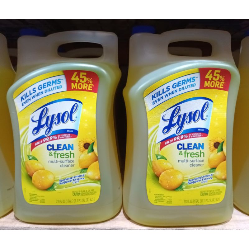 Lysol Clean & Fresh MultiSurface Cleaner, Lemon & Sunflower, 6.21L