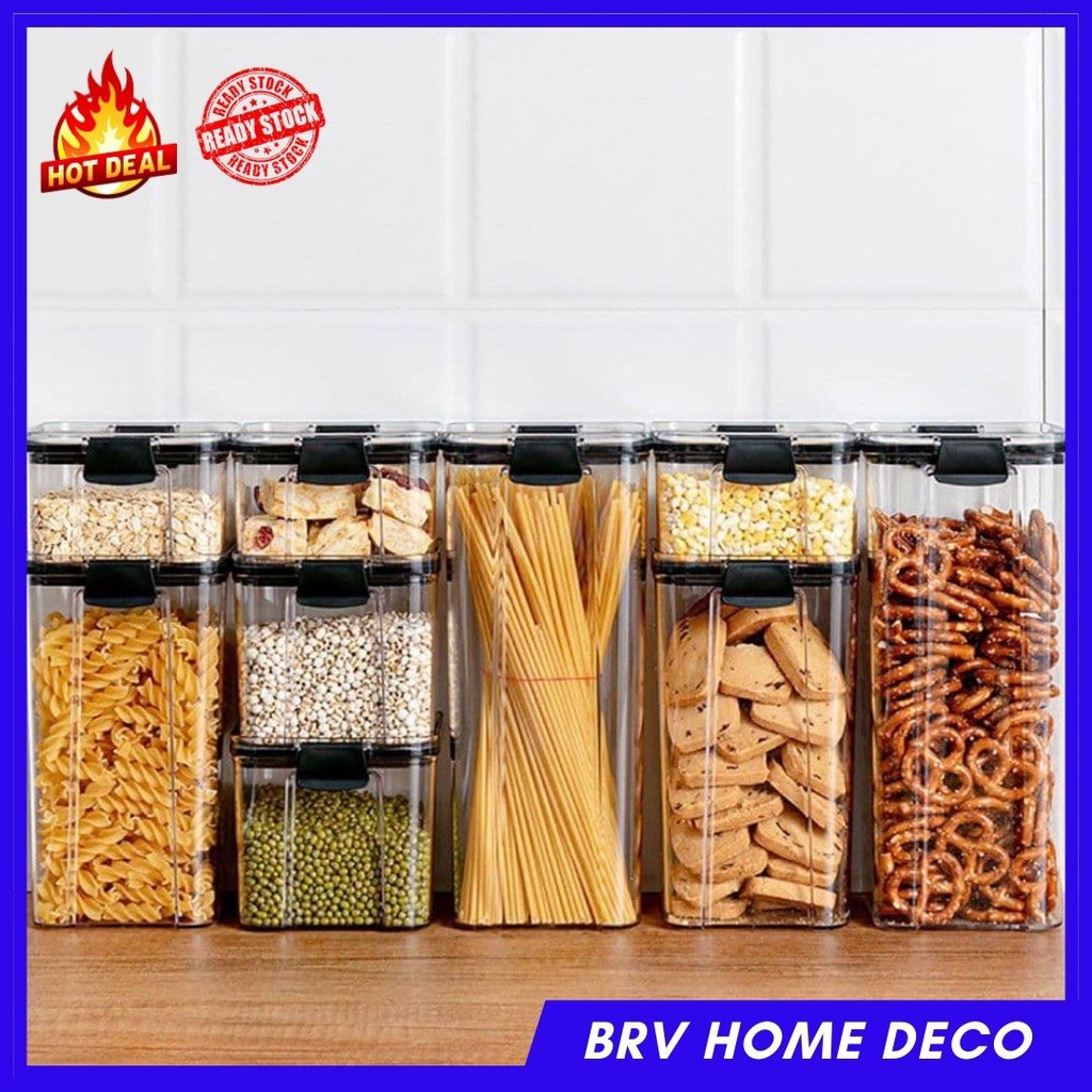 Airtight Container Plastic Kitchen Fridge Noodle Box Multi Grain Food ...