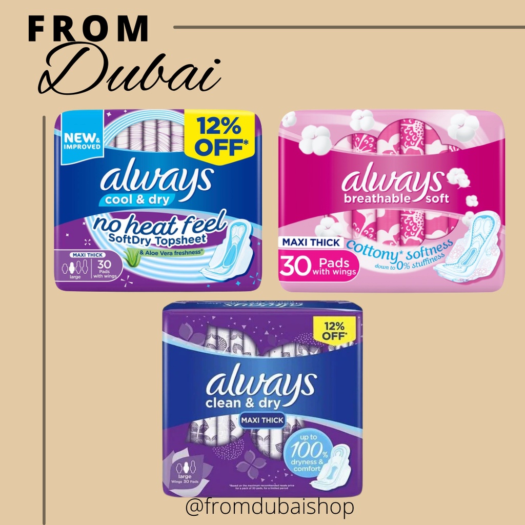 Always Maxi Thick Large sanitary pads with wings napkin Shopee