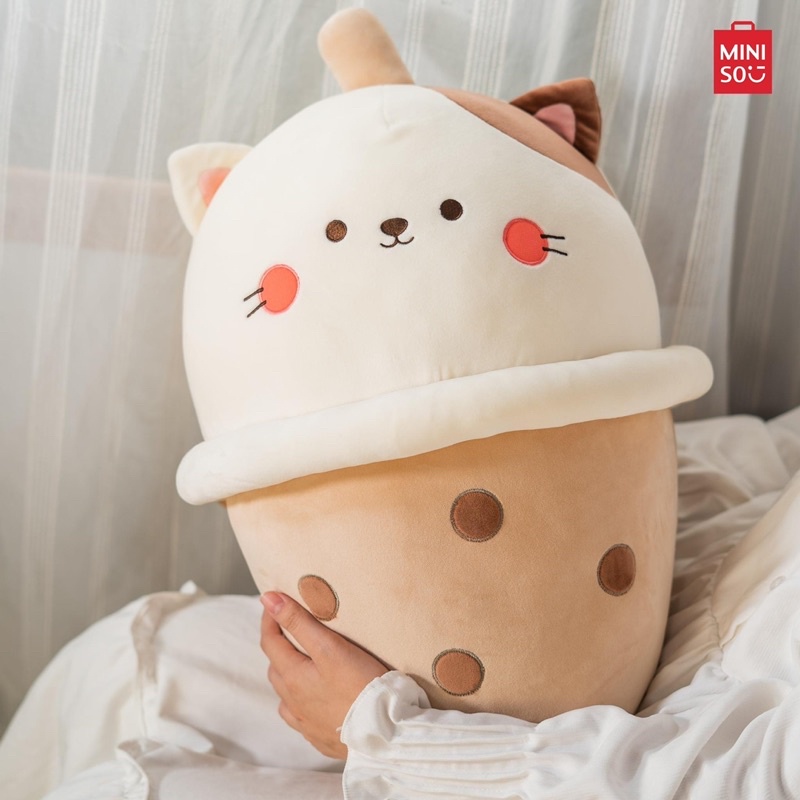 Large Bubble Tea Kitten Cat Milk Tea Plush Toy by Miniso | Shopee ...