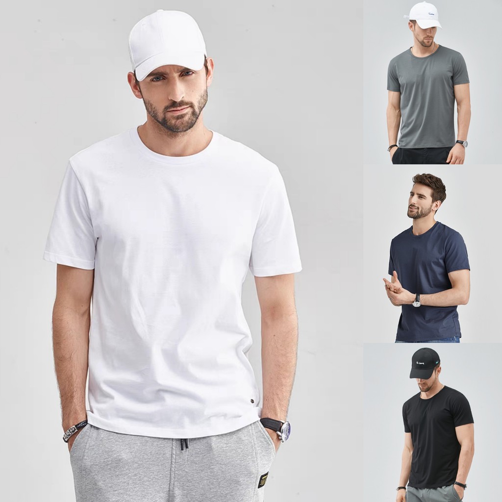 Cotton Mens V Neck T-Shirt, Size : L, XL, XXL, Pattern : Plain at