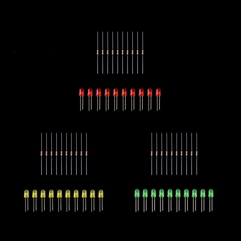 LED Light Experiment Pack Contains 10 LEDs + 10 Resistors Applicable to