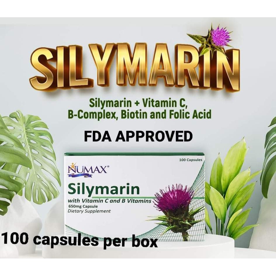 Numax Silymarin with Vitamin C and B vitamins 100 capsules per box (FDA