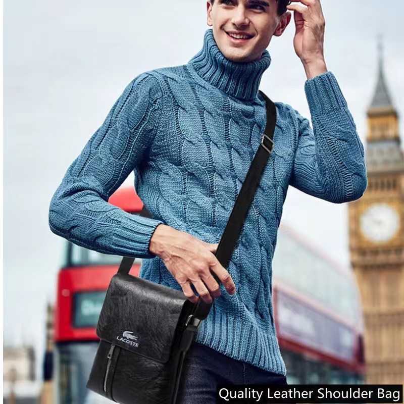 7101 small Leather men s long shoulder strap bag. Can be single shoulder cross body. high quality