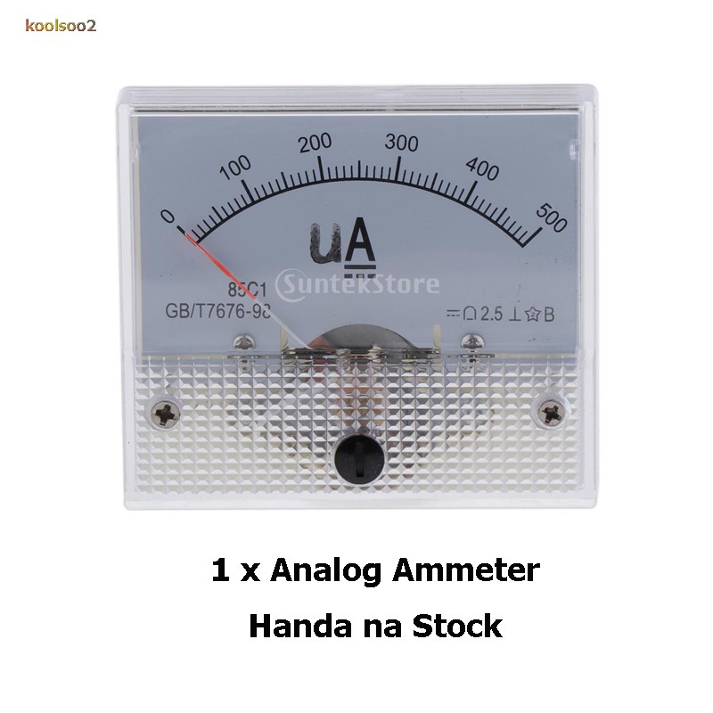 Stocked koolsoo2DC Analog Ammeter Panel, Amp Current Meter, DC 0-50uA ...