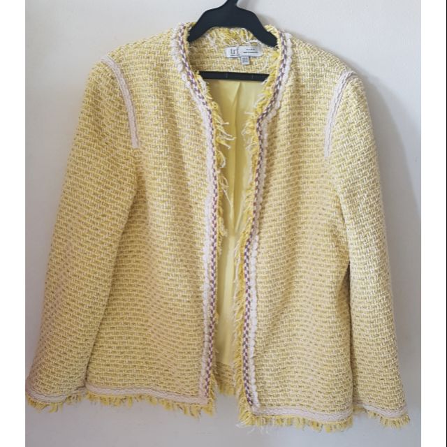 Zara yellow tweed store jacket