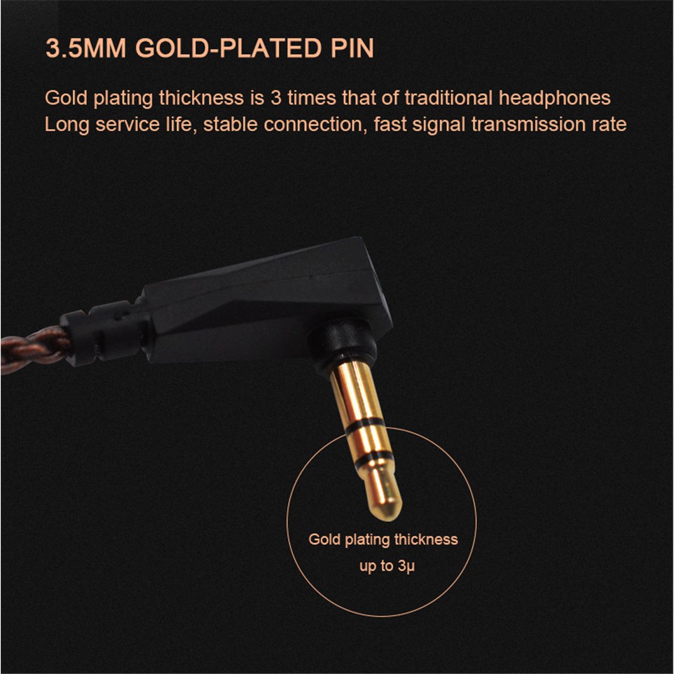  KZ ZSN Pro X Cable W Mic Original Replaceble Wire 3 5mm 2Pin 0 75mm 