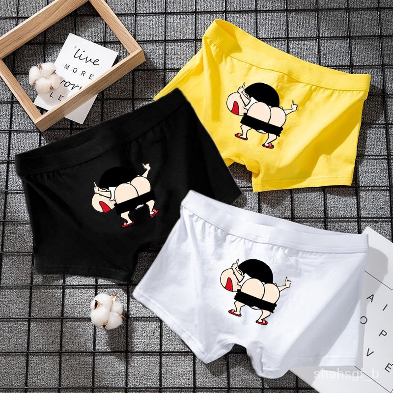 UnderwearCotton Men's Underwear Cartoon Crayon Xiaoxin Men's Underwear
