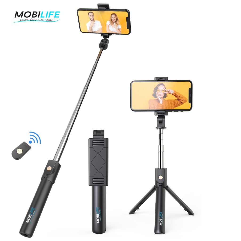 Mobilife Bluetooth Selfie Stick Integrated 3 In 1 Monopod Tripod For