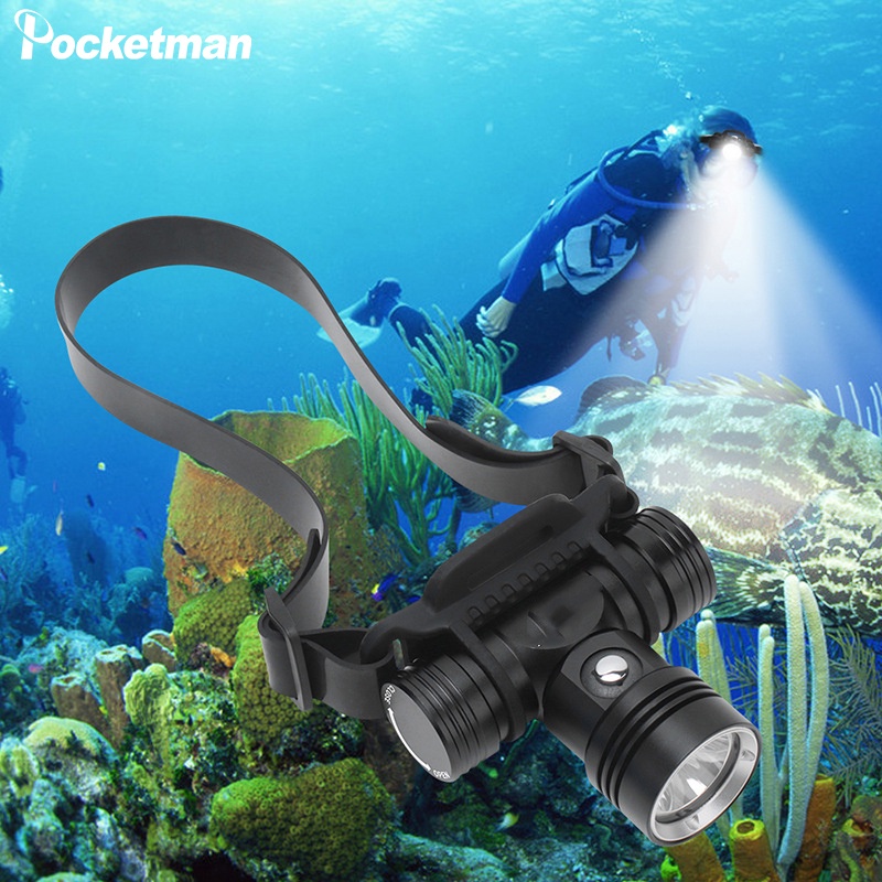 20000LM Diving Headlamp Underwater Headlight XML2 Led Scuba Head