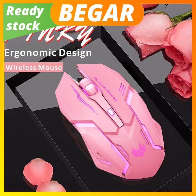 Pink Gaming Mouse USB Optical Wired Mouse RGB Backlight DPI 4800 Silent ...