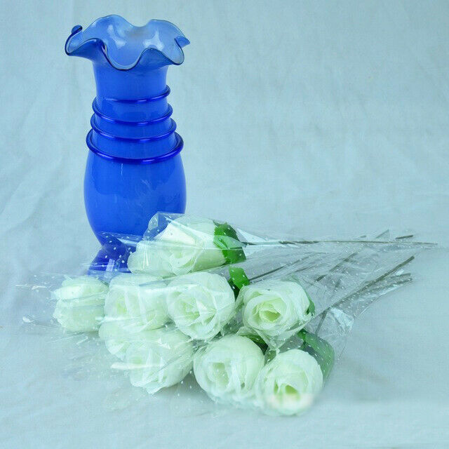 10PCS Romantic Rose Artificial Flower DIY Red White Silk Fake Flower