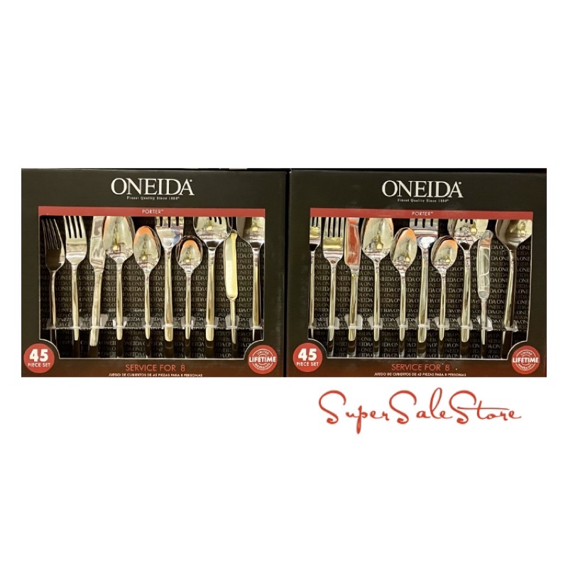 Oneida Oneida Porter Stainless Steel Flatware Set, 45-Piece/Cella 51 ...