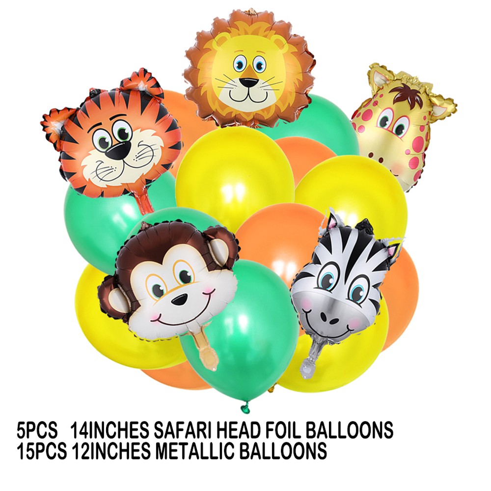jungle safari animals balloon set for decoration birthday safari party