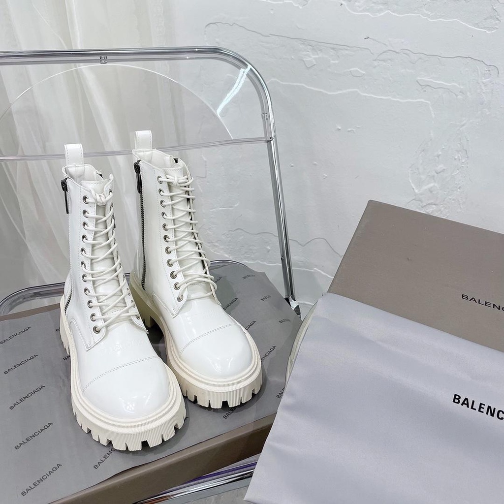 Ah new product white real shot Balenciaga Paris world Martin boots ...