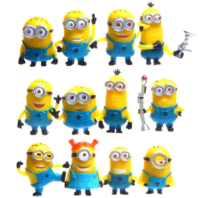 12 Pieces/Kit Minions Miniature Anime Figures Despicable Me Models ...