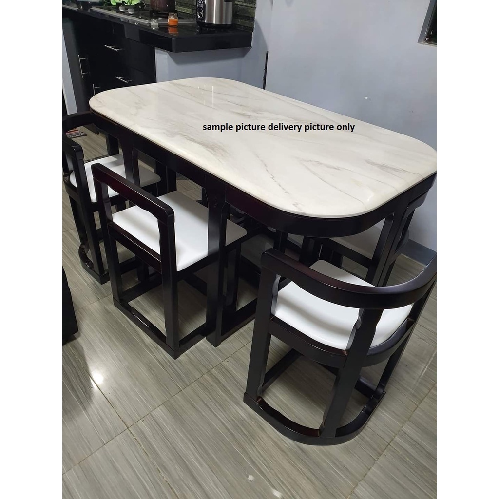 seater modern dining set free assembly solid marble
