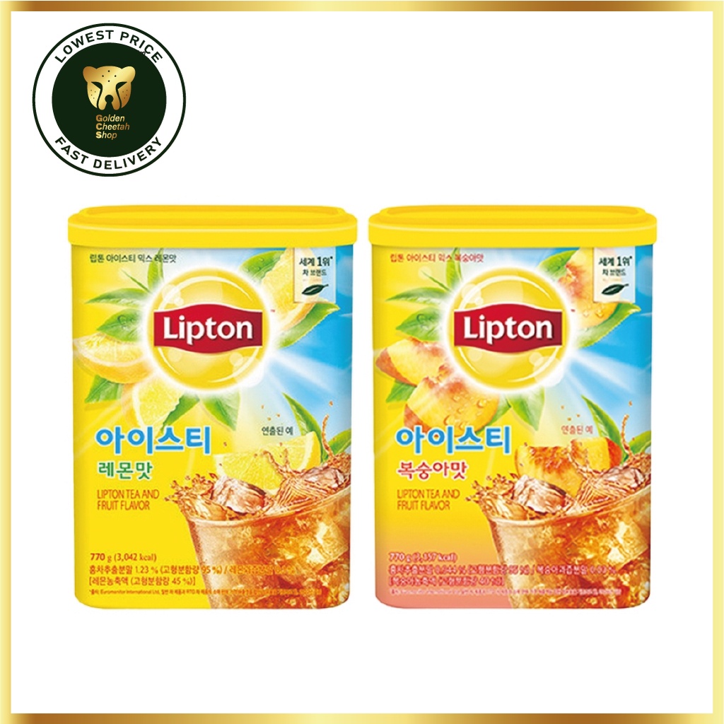 LIPTON Iced Tea Fruit Flavor Peach Lemon Powder Drinks 770g Shopee