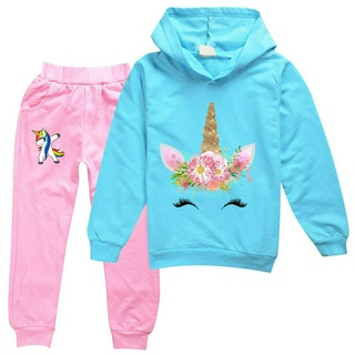 Unicorn 2 Pcs Clothing Set for Girls Hoodie + Pants