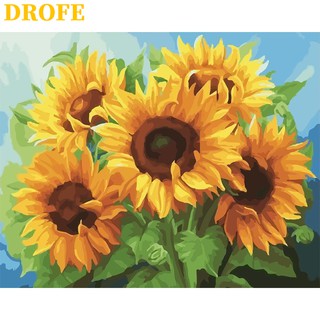 DROFE 40x50cm Sunflower Paints Collection Paint By Numbers Unframed Wall  Art Number For Home Decoration Diy Painting