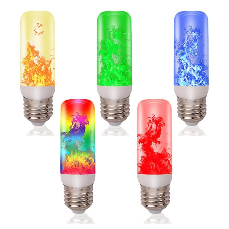 LED Flame Light Bulbs 4 Modes Fire Light Bulbs E27 Base Flame Bulb with ...