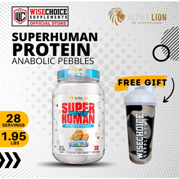 ALPHA LION SUPER HUMAN WHEY PROTEIN 1.95 LBS ANABOLIC PEBBLES FLAVOR
