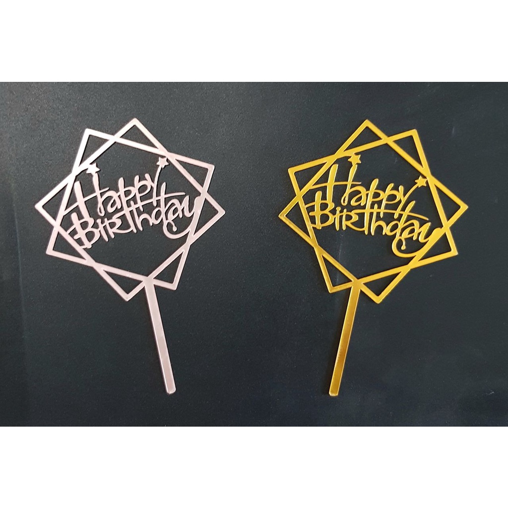 Acrylic Happy Birthday Cake Topper | Shopee Philippines