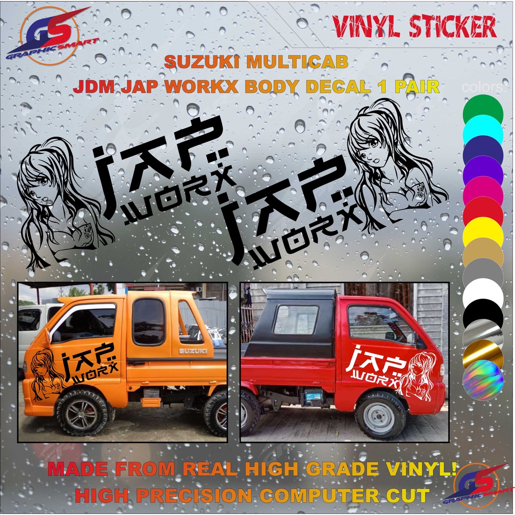 Suzuki Multicab Body Decals - JAP WORKX Anime JDM High Quality Vinyl ...