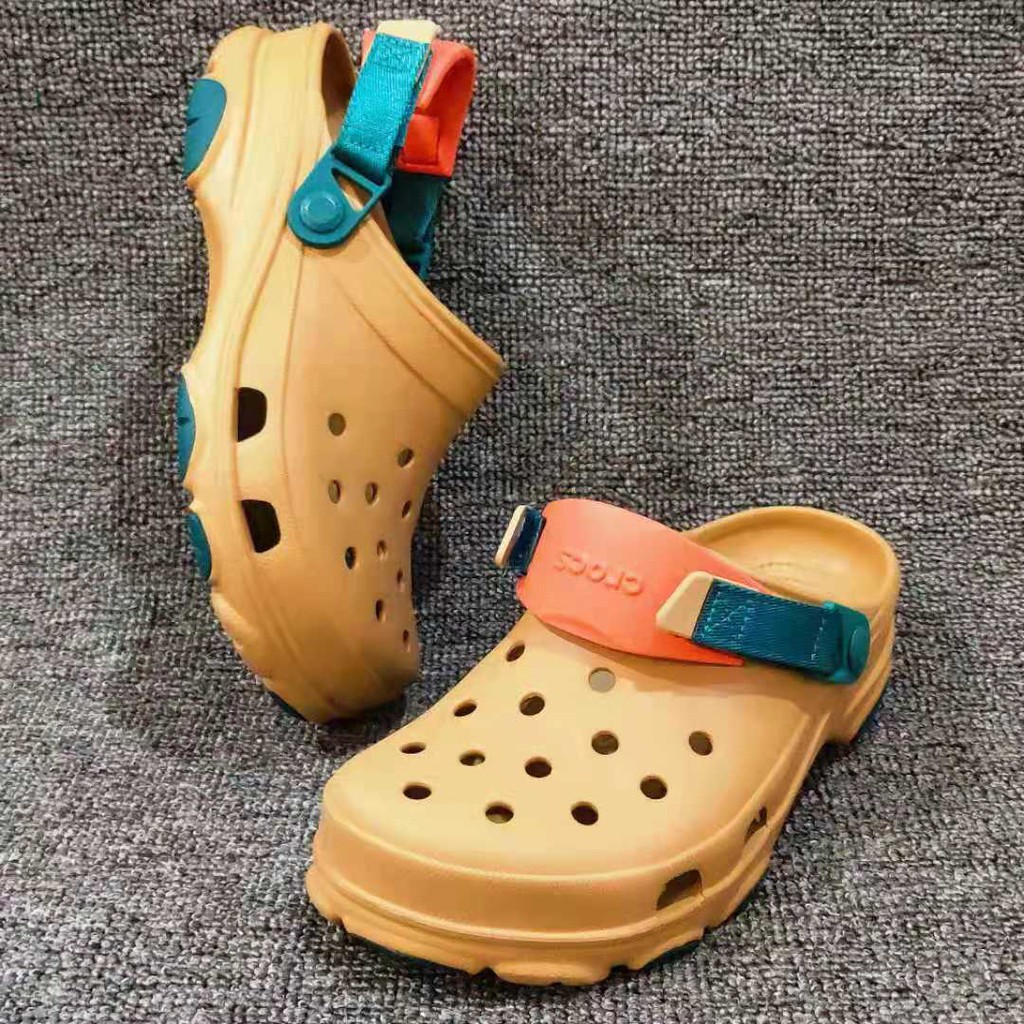 Crocs new hole slippers men s and women s sizes velcro adjustable strap Shopee Philippines