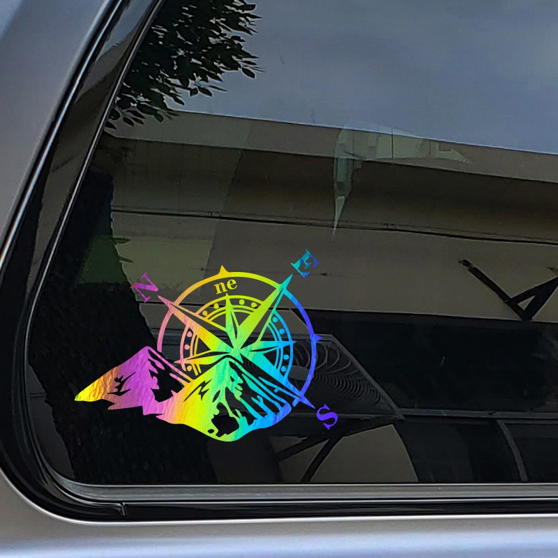 Compass Decal Mountains For Camper car Adventure Car Stickers ...