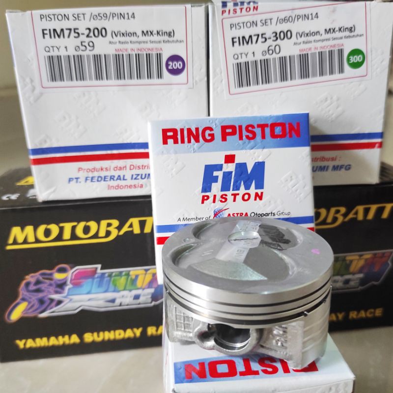 Piston Kit FIM 57 58 59 60 pin 14 Vixion MX King R15 FIM75 Semi Custome