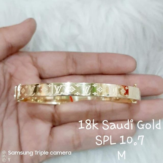 18k SPVL Saudi gold LV inspired bracelet, Luxury, Accessories on Carousell