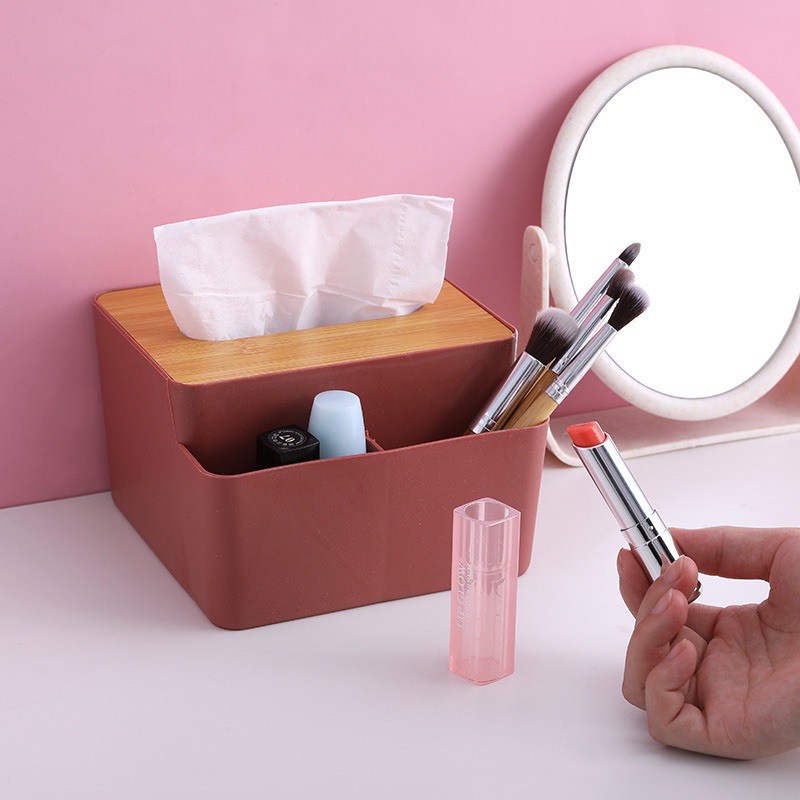 Tissue Box with Multi-Functional Storage for Table-goodlife | Shopee ...