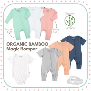 Organic Bamboo 2 Way Zip Newborn Rompers Long Short Sleeve Mitten