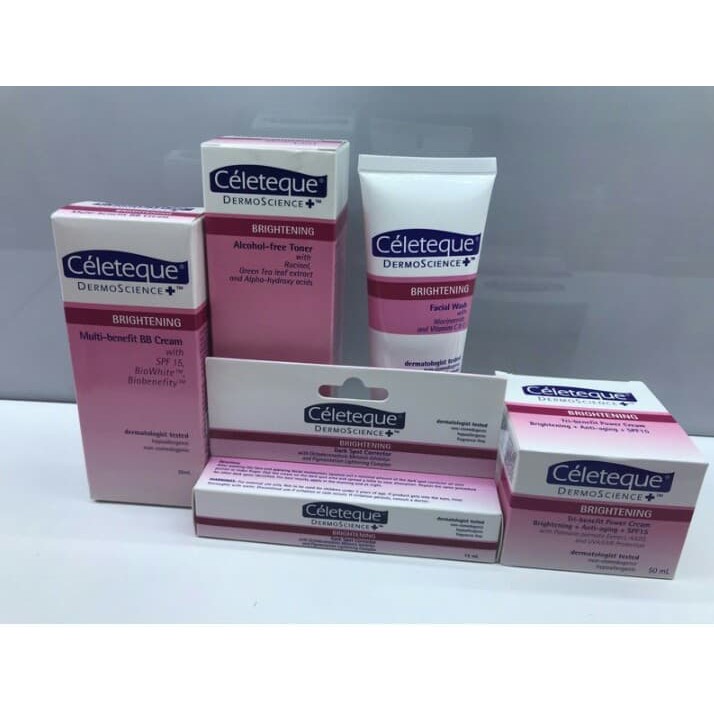 Celeteque DermoScience Brightening toner/facial wash/ Dark Spot Corrector Shopee Philippines