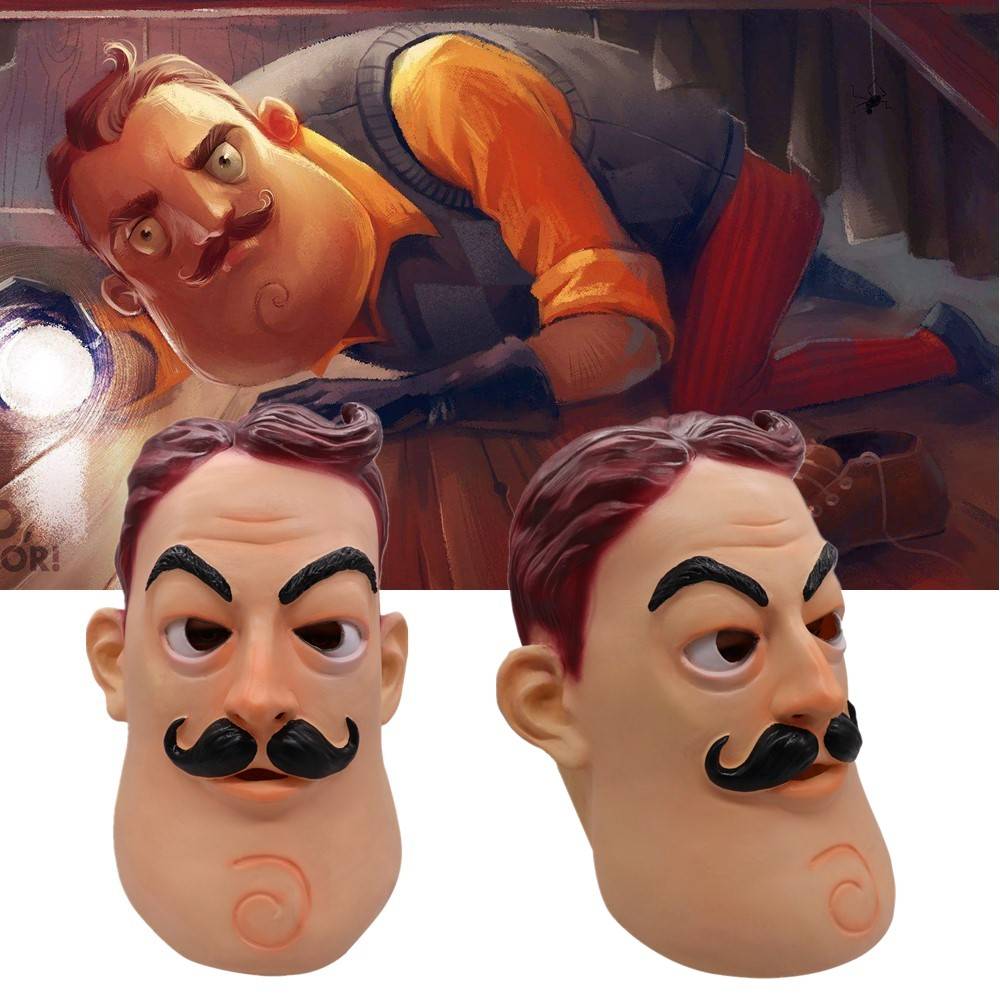 Anime Cosplay Game Hello Neighbor masque Mask Latex Mask Helmet Party ...