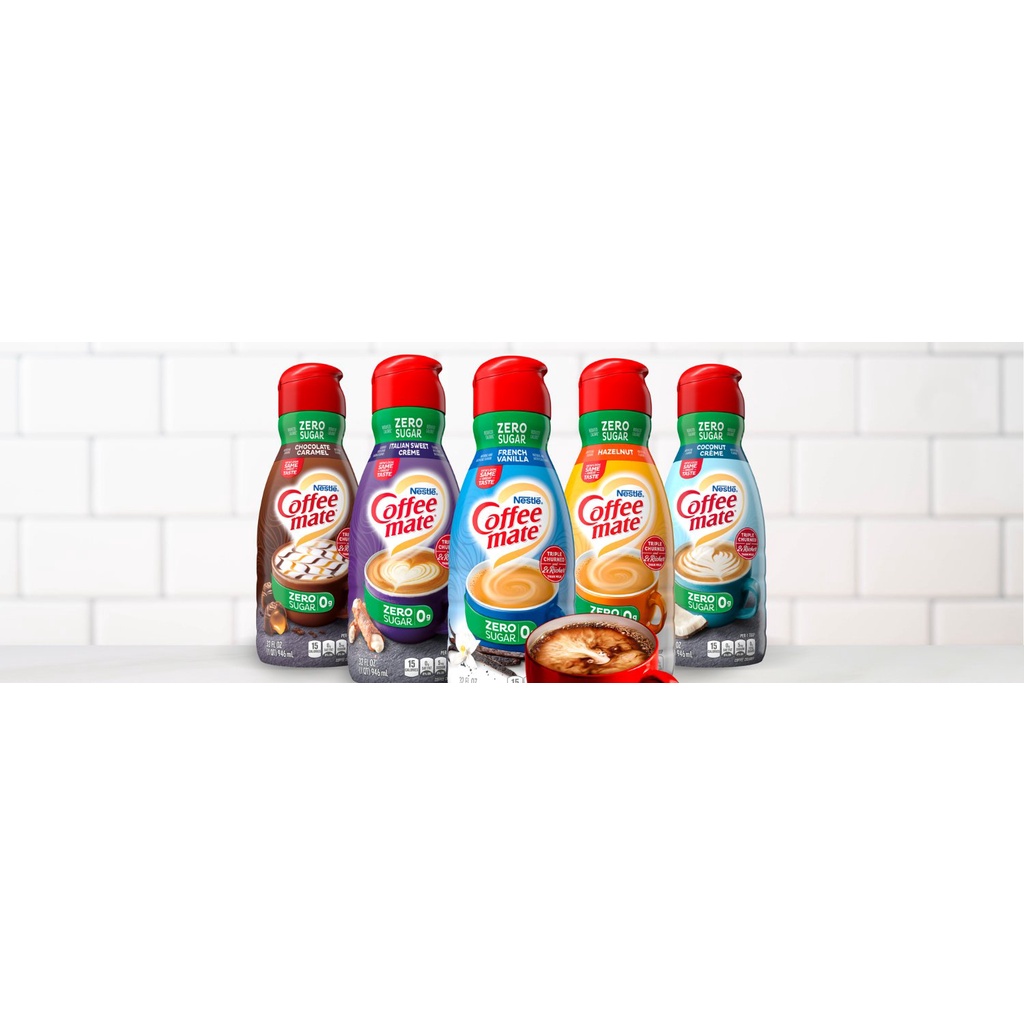 COFFEE MATE Zero Sugar Hazelnut Coffee Liquid Creamer 32 OZ. BOTTLE
