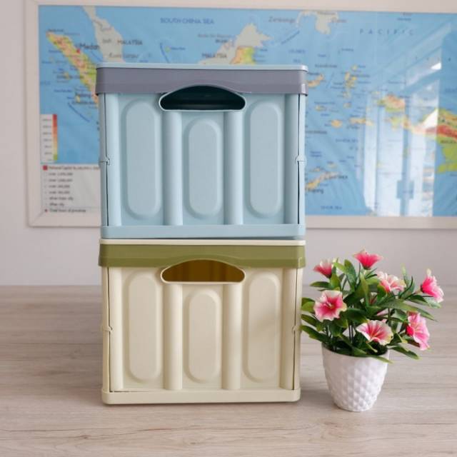 Ready Large Folding Basket / Large Folding Container Box | Shopee ...